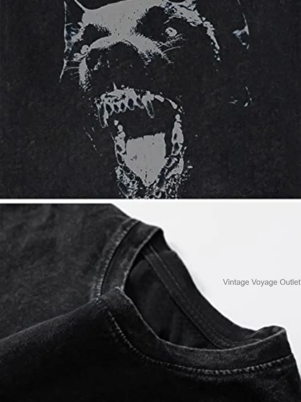 Oversized Washed Dog Graphic Tee Casual Streetwear Cotton Short Sleeve